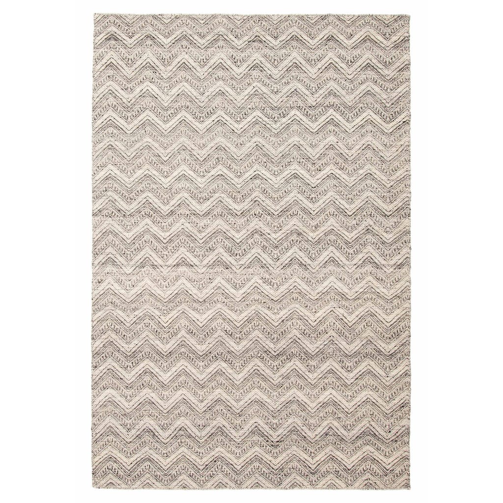 ECARPETGALLERY Hand Tufted Timeless Khaki Wool Rug - 5'3 x 7'11
