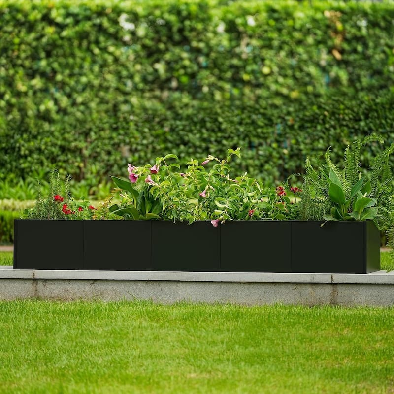 67" Modern Raised Garden Bed Planter, Ideal for Yard, Patio with Base - N/A - Black