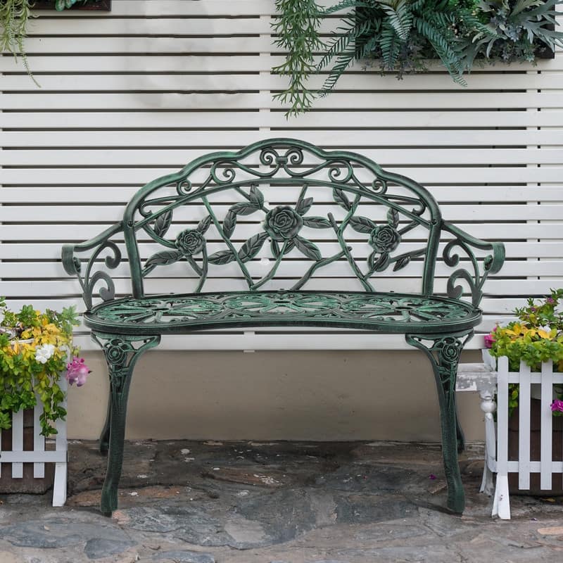 Patio 38.5 in. Cast Aluminum Park Bench
