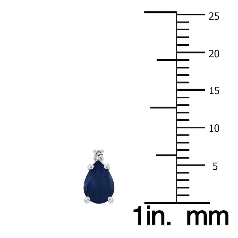 Marquee 14K White Gold 5x3MM Pear Sapphire and Diamond Earrings