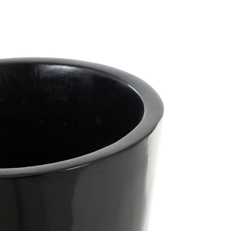 Black Fiberglass Minimalistic Floor Decorative Vase