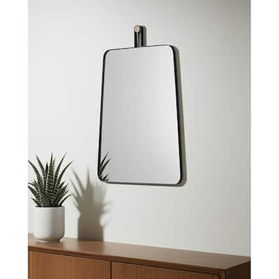 HomeRoots 36" Black Metal Framed Accent Mirror - 21.65 in. x 36.42 in. x 1.18 in.