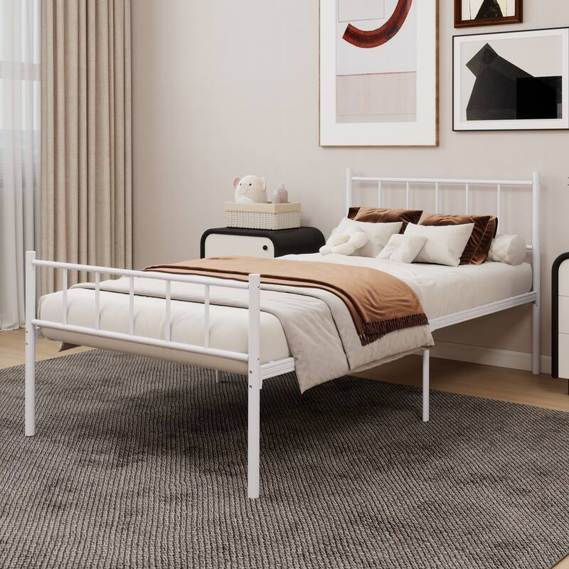 Caxkun Classic Metal Platform Bed Frame, Mattress Foundation with Steel Slat Support