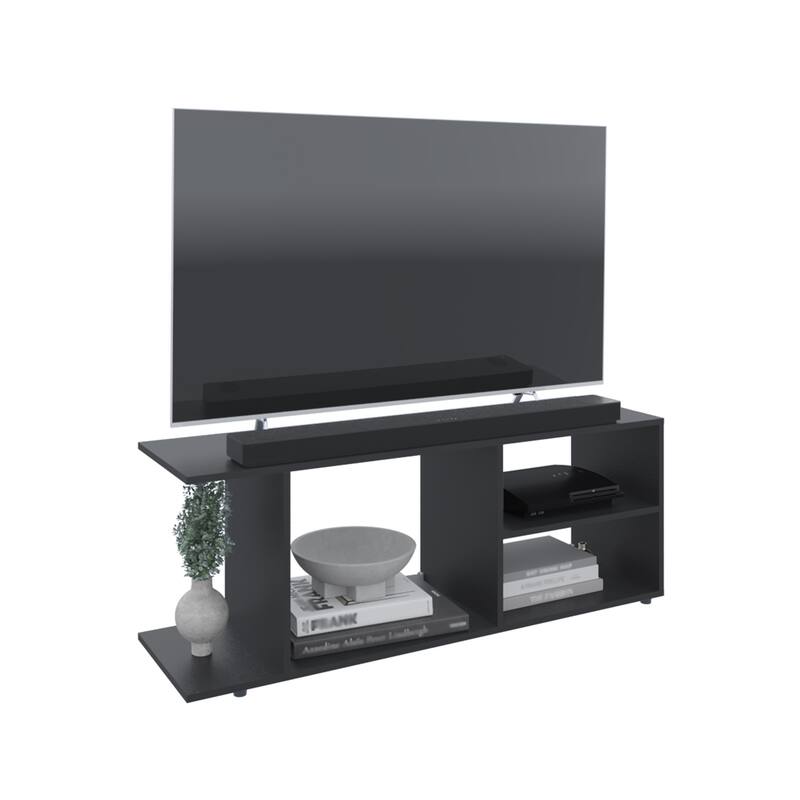 Modern TV Stand for 60-69 Inch TVs, 5 Open Shelves for Storage, Stylish and Functional Entertainment Center