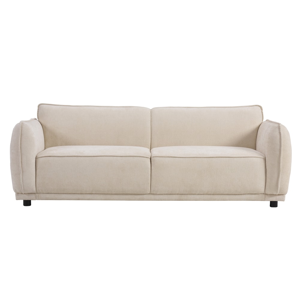 Boucle Upholstered Sofa, Lounge Sofa with Rolled Arms, 3-Seater Sofa with Thick Cushions for Living Room, Apartment