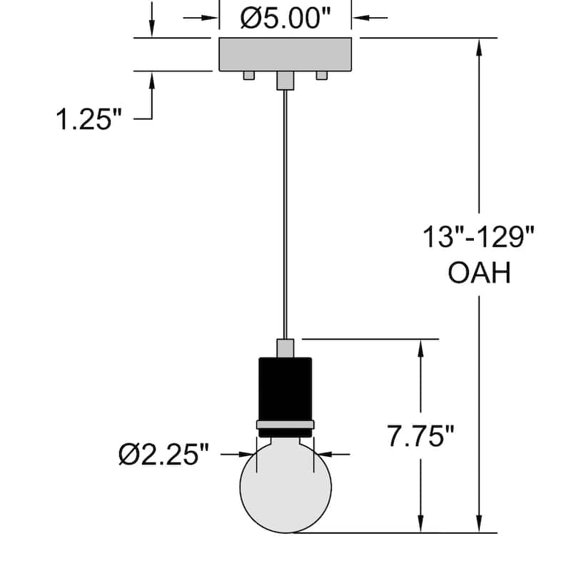 Access Lighting Port Nine Bare G40 LED Pendant - G40