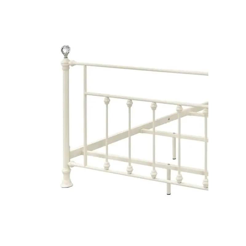 Metal and Acrylic Bed in White Finish