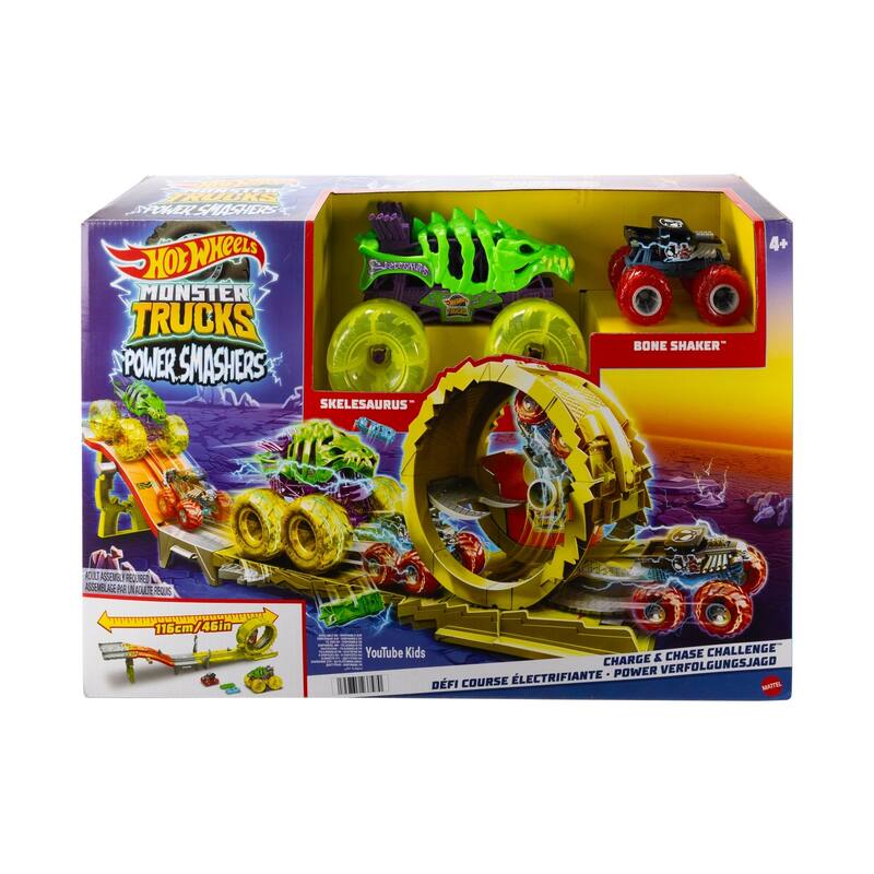 Hot Wheels Monster Trucks Charge & Chase Challenge Track Set - Yellow