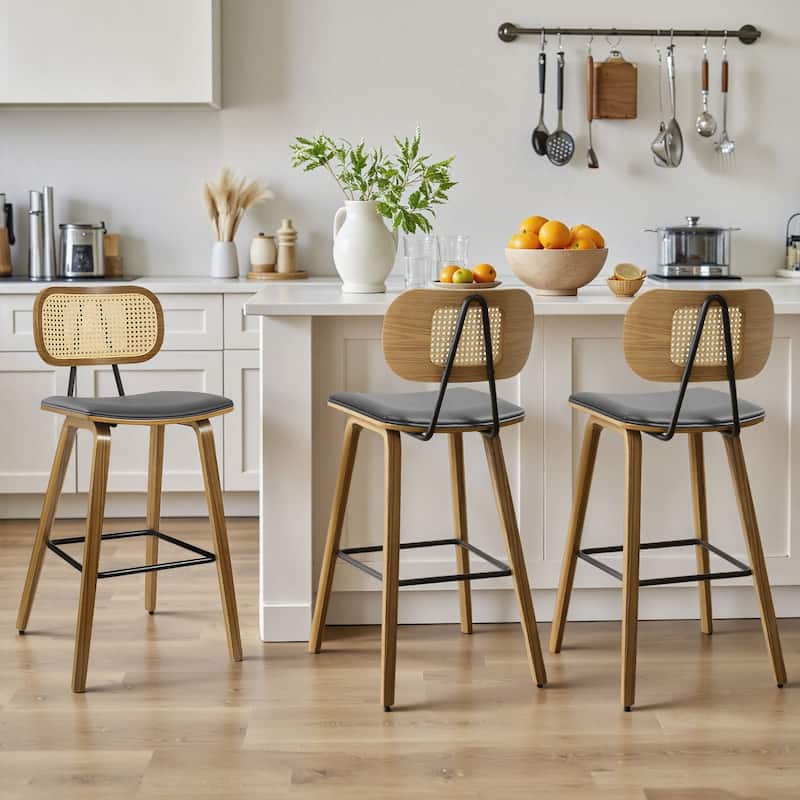 26-Inch Upholstered Counter/ Bar Stools Set of 2 or 3 - 35.1"H x 17.7"W x 19.5"D