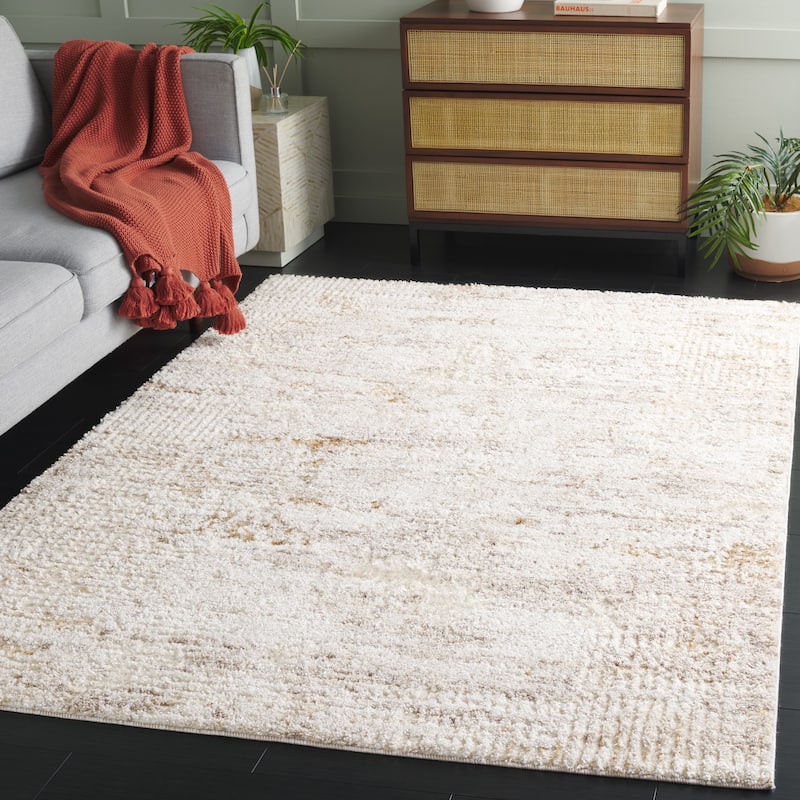 SAFAVIEH Ravine Shag Ayseli Shag Rug - 4' x 6' - Beige/Ivory