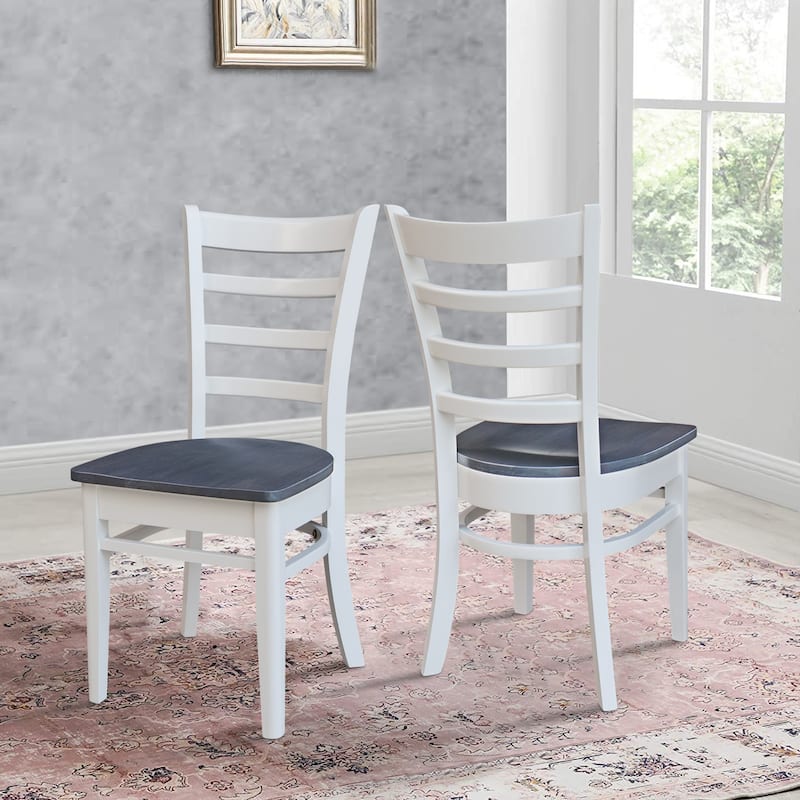 36 in Solid Wood Round Top Pedestal Dining Table with 4 Emily Dining Chairs