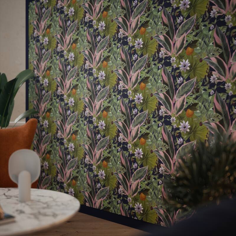Arthouse Etta Navy Tropical Wallpaper
