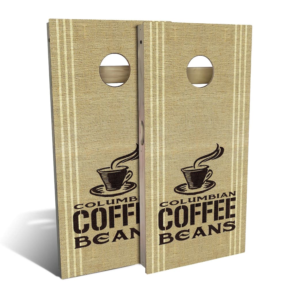 Country Living Coffee Bean Sack Outdoor Cornhole Board Set