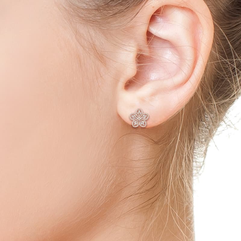 EFFY 14K Rose Gold Diamond Earrings