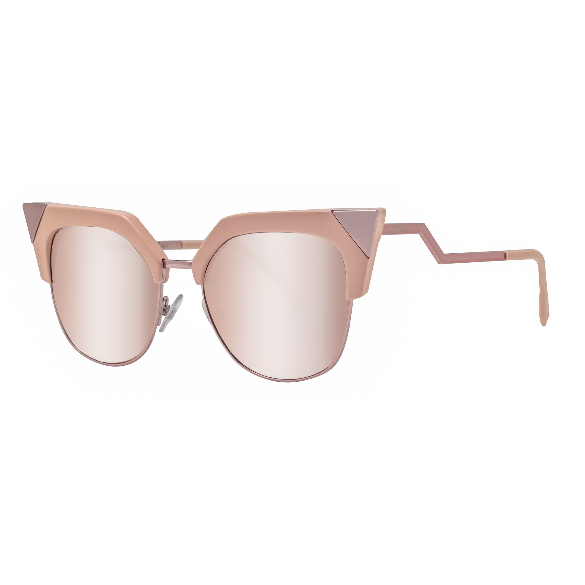 Shop Fendi Ff 0149 S Z8c 0j Iridia Pink Rose Gold Mirror Cat Eye