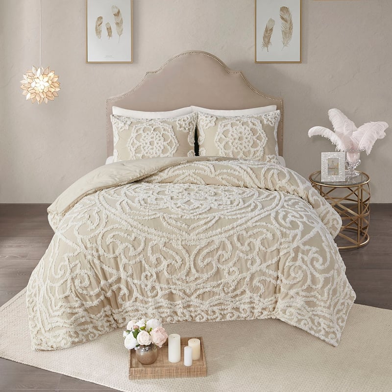 Madison Park Virginia Tufted Cotton Chenille Medallion Comforter Set