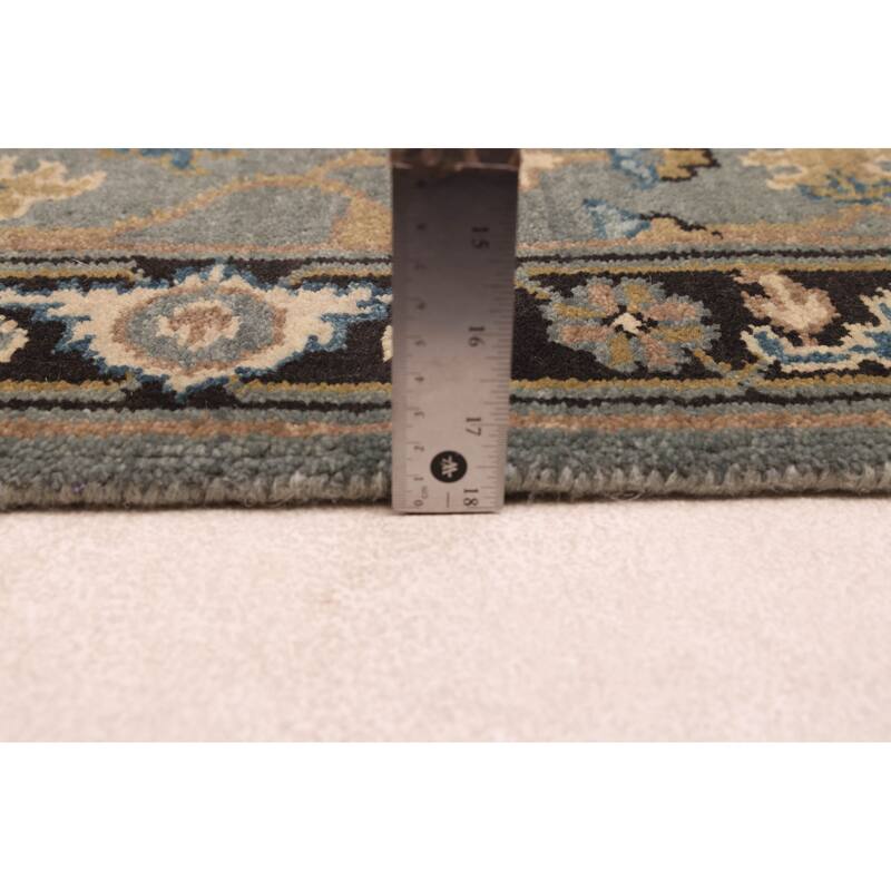 ECARPETGALLERY Hand-knotted Finest Agra Jaipur Teal Wool Rug - 2'6 x 7'9