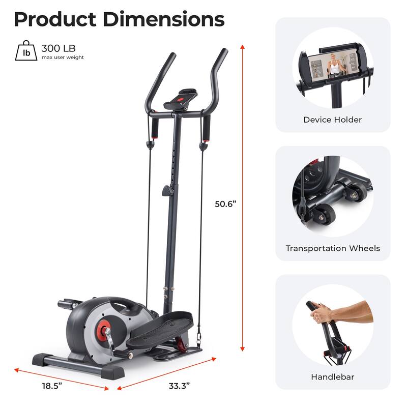 Sunny Smart Compact Elliptical w Resistance Bands E323057