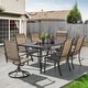 preview thumbnail 2 of 13, Nuu Garden Outdoor 7-Piece Dining Set, Textilene Fabric, Powder-coated Iron Frame - 61 inch