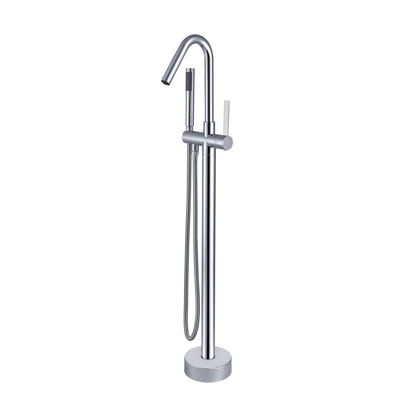 Freestanding Bathtub Faucet with Hand Shower - Chrome