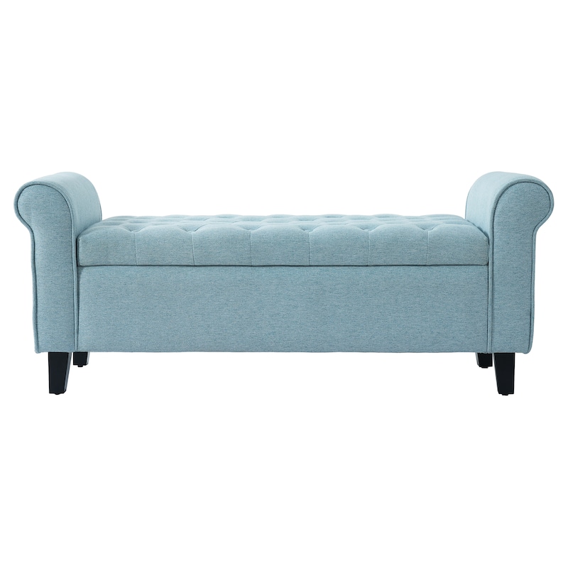 Christopher Knight Home - Keiko Contemporary Rolled Arm Fabric Storage Ottoman Bench