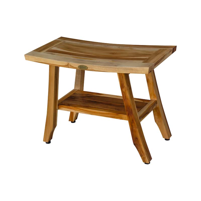 EcoDecors 24", Shower Stool, Shower Seat, Shower Chair for Inside Shower, Teak Shower Bench, Small Bench, Shower Foot Rest