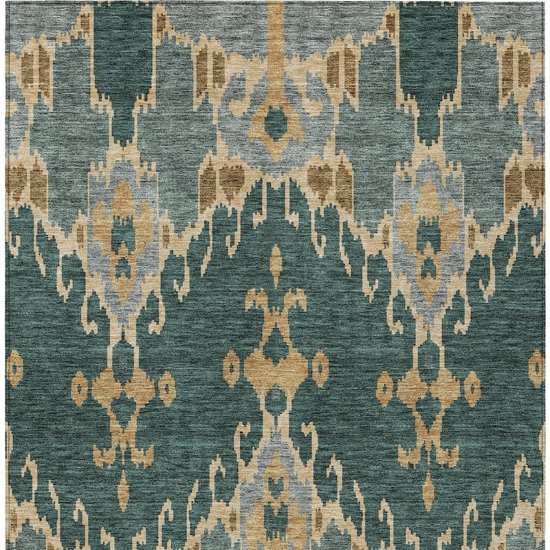 HomeRoots Ikat Transitional Rectangle Outdoor Rug