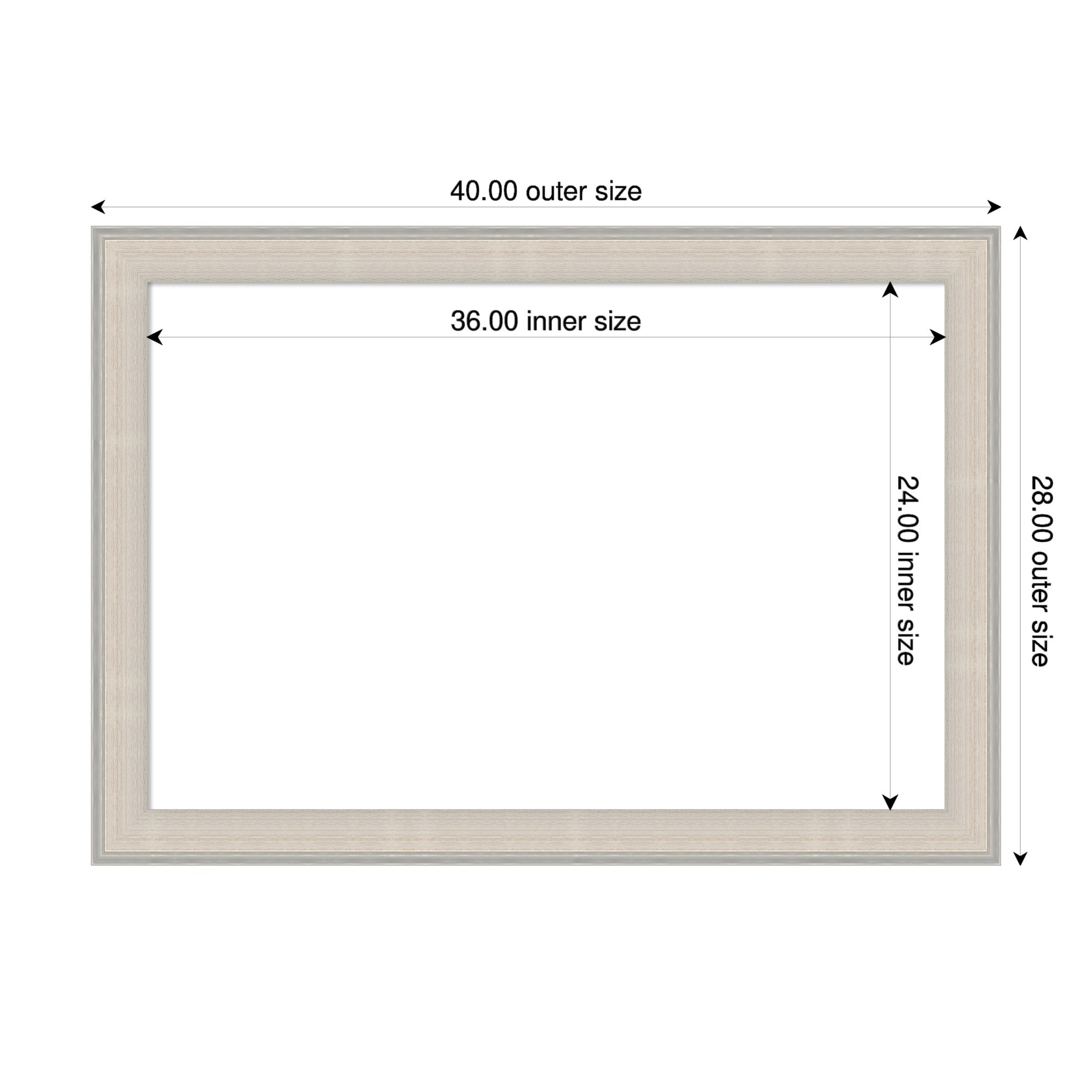 Amanti Art Cottage White Silver Framed Dry Erase Magnetic Board