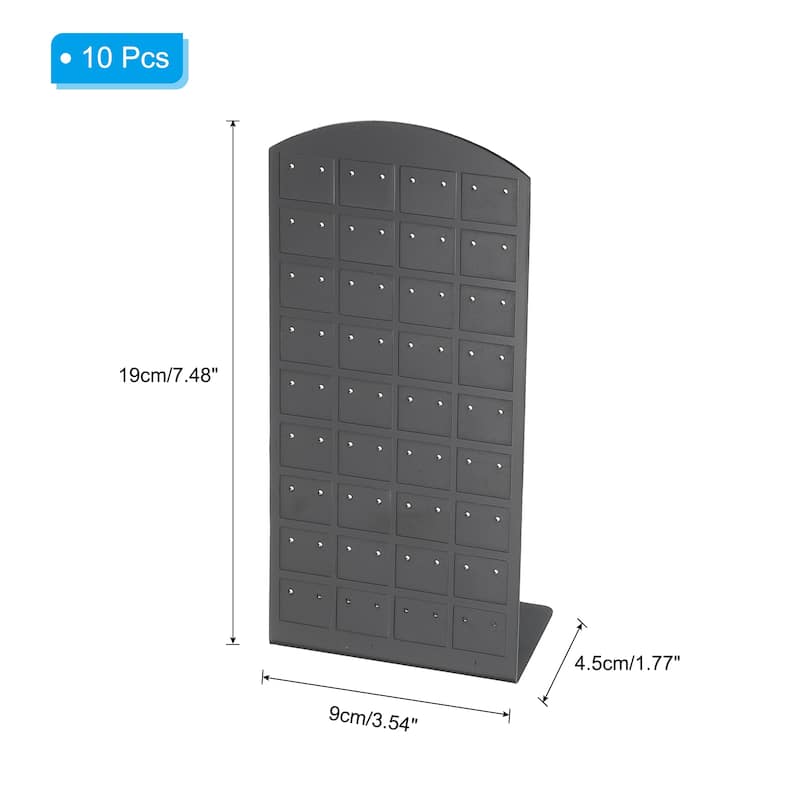 10pcs Earring Display Stand,Acrylic Earring Holder 72 Hole L Rack - Black Tone