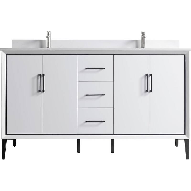 VSD Freestanding Shaker Bathroom Vanity with Cultured Marble Sink