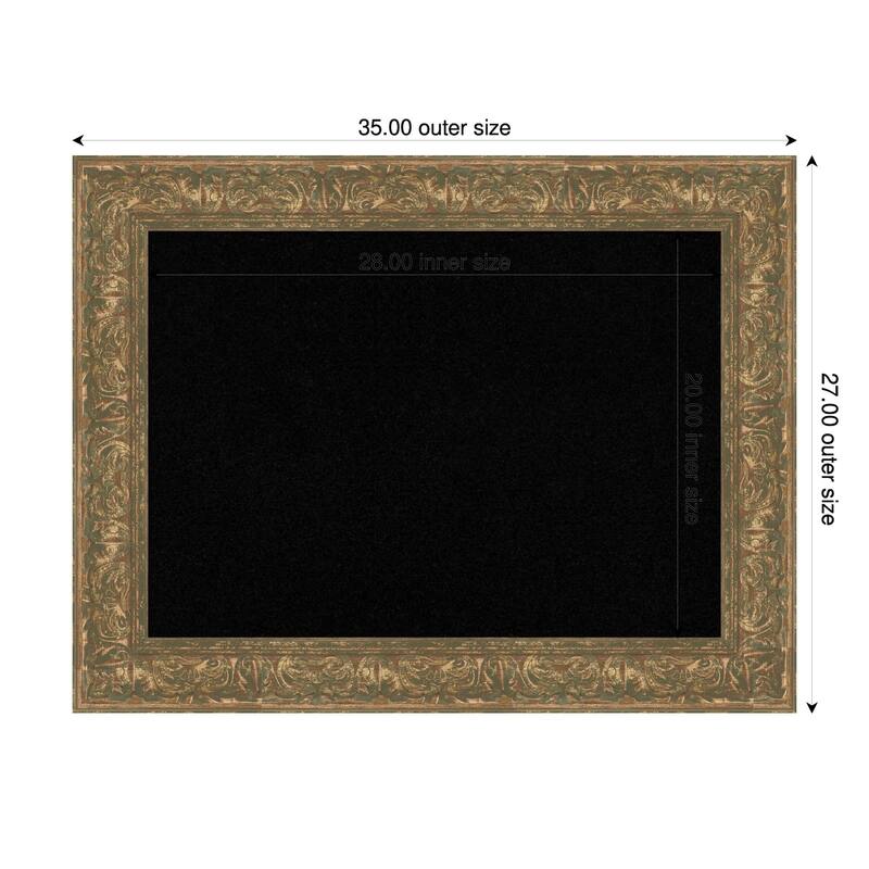 Luxe Bronze Gold Framed Cork Board - Bulletin Board, Organization Board, Pin Board - Black - 35 x 27 in