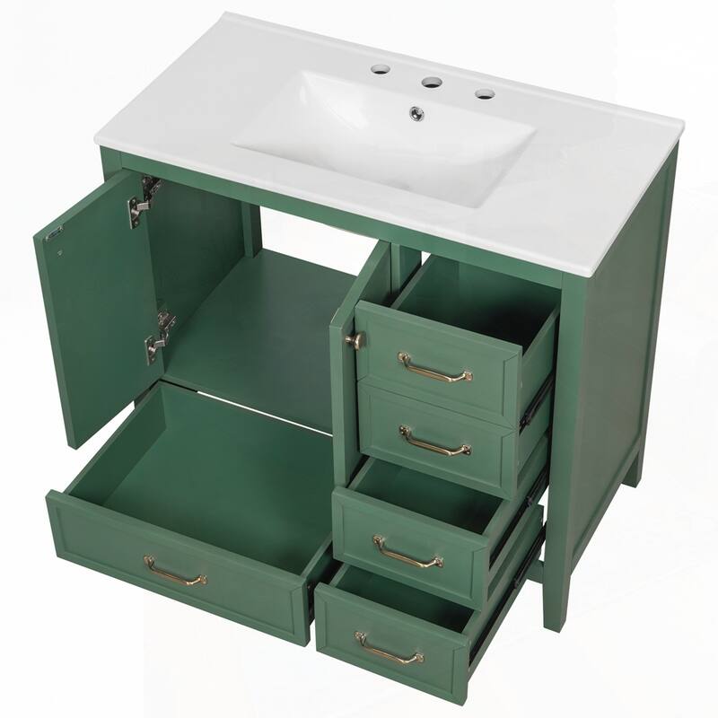 Bathroom Vanity with Sink and Bathroom Cabinet with Soft-Closing Door