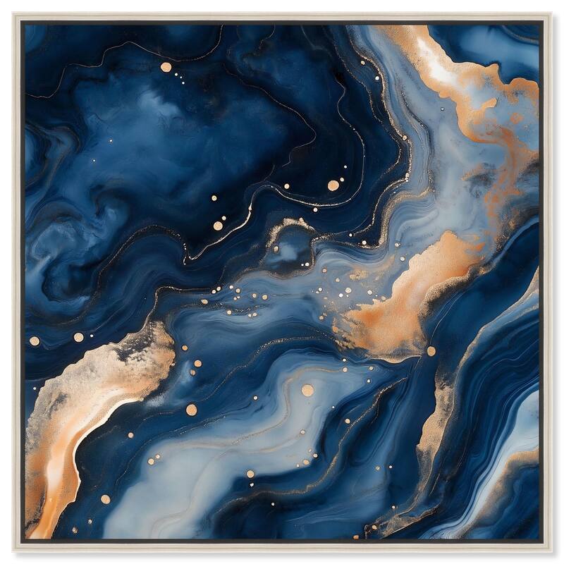 Deep Sea Geode III Canvas by Art Remedy - Silver - 30" x 30"