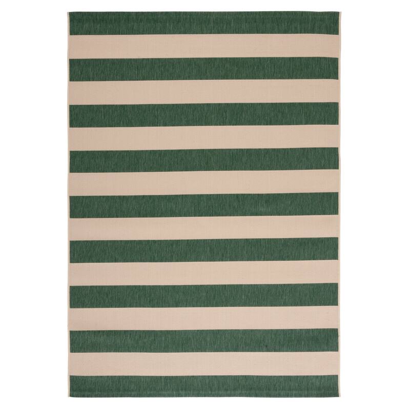 SAFAVIEH Courtyard Maysa Indoor/ Outdoor Waterproof Backyard Patio Rug - 2' x 3'7" - Beige/Dark Green