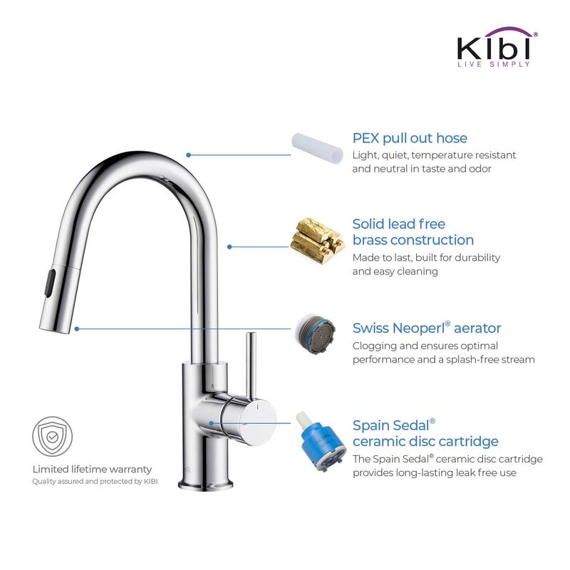 Single-Hole Pull-Down Kitchen Faucet with Sprayer and Magnetic Docking