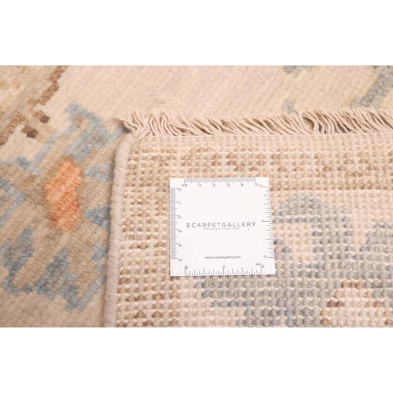 ECARPETGALLERY Hand-knotted Modern Oushak Ivory Wool Rug - 5'1 x 7'11
