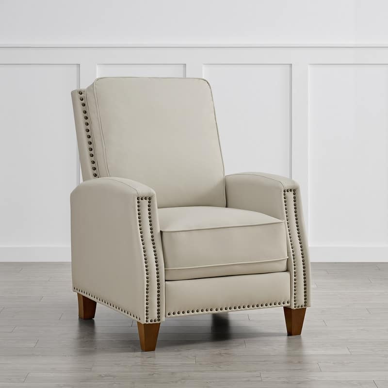 Spruce & Spring Alston Push Back Recliner Chair with Nailhead Trims for Living Room
