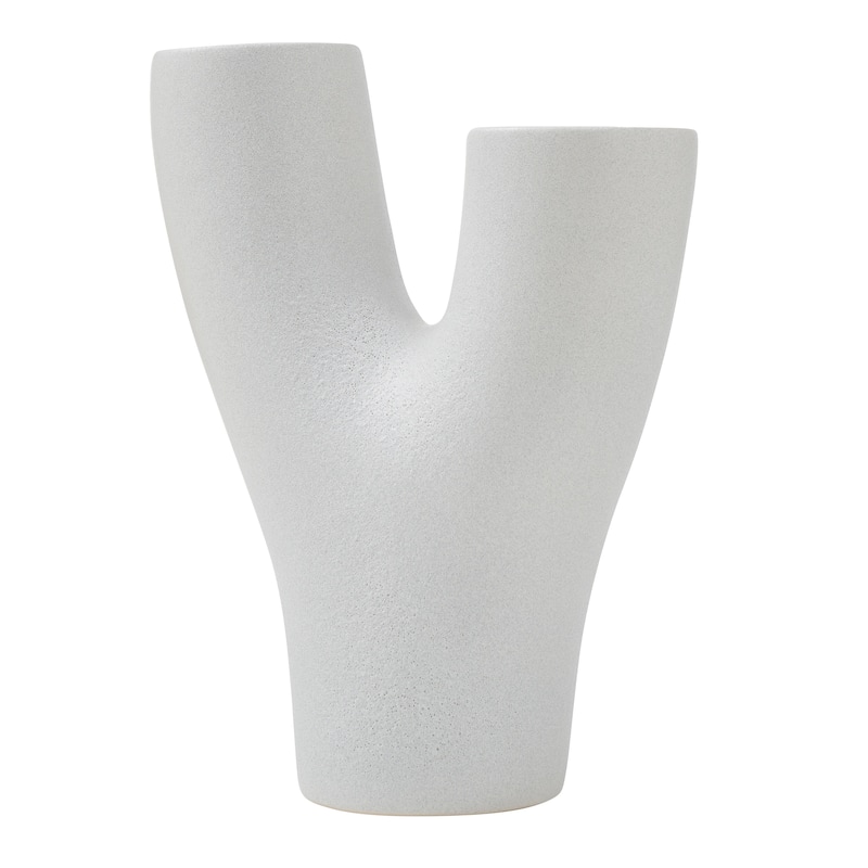 Renwil Jocasta Indoor Ceramic Stoneware Large Vase, Textured Matte Off-White