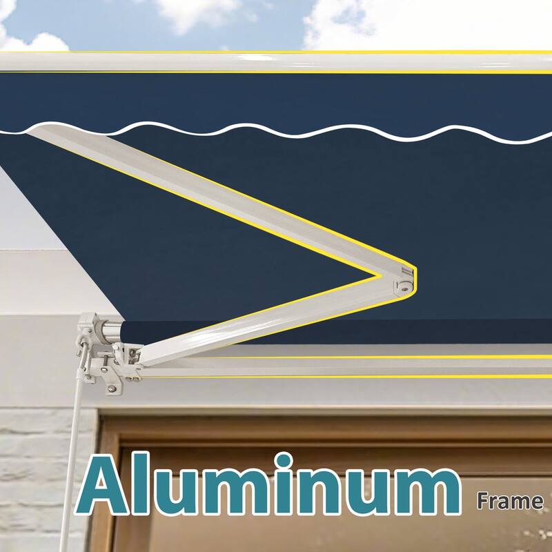 MCombo10x8Feet Manual Retractable Patio Door Window Awning Sunshade Shelter Outdoor Canopy