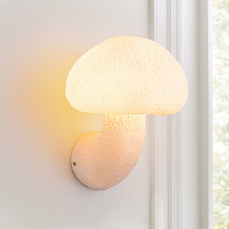 1-Light Modern White Flush Mount Wall Sconces for Kids Room and Bedroom - 8 in. W x 9.8 in. H x 7.8 in. D