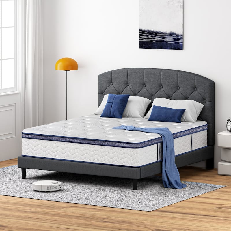 12 Inch Hybrid Mattress in a Box with Gel Memory Foam Mattress, Medium Firm Mattress for Pressure Relief, Strong Edge Support