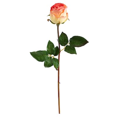 Artificial Flowers Set of 2 - 31 Inch Decorative Stems - Realistic White Blooms for Home Decor - Salmon - 21