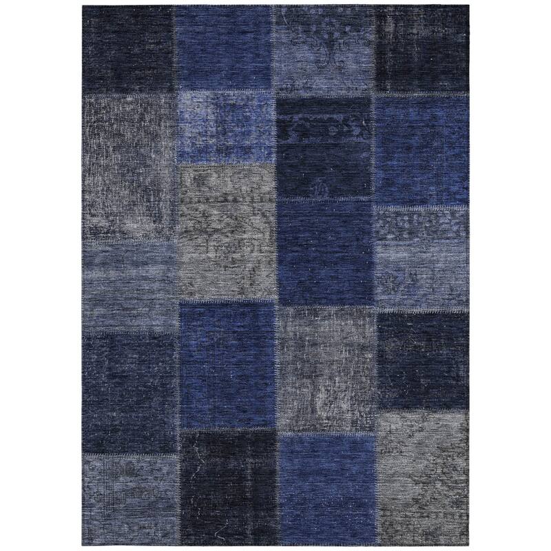 HomeRoots Patchwork Transitional Rectangle Outdoor Rug
