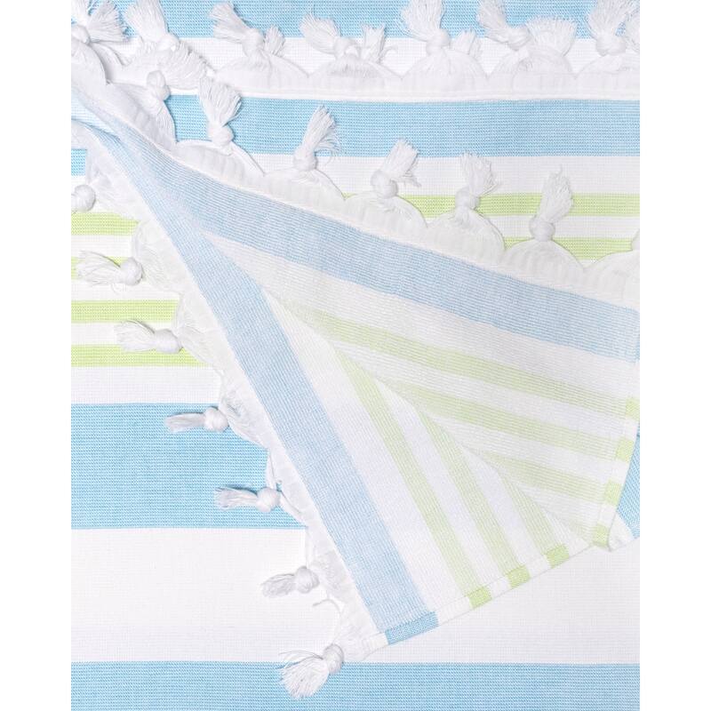 Superior Bahari Stripe Fouta Beach Towel with Tassels - 35" x 68"
