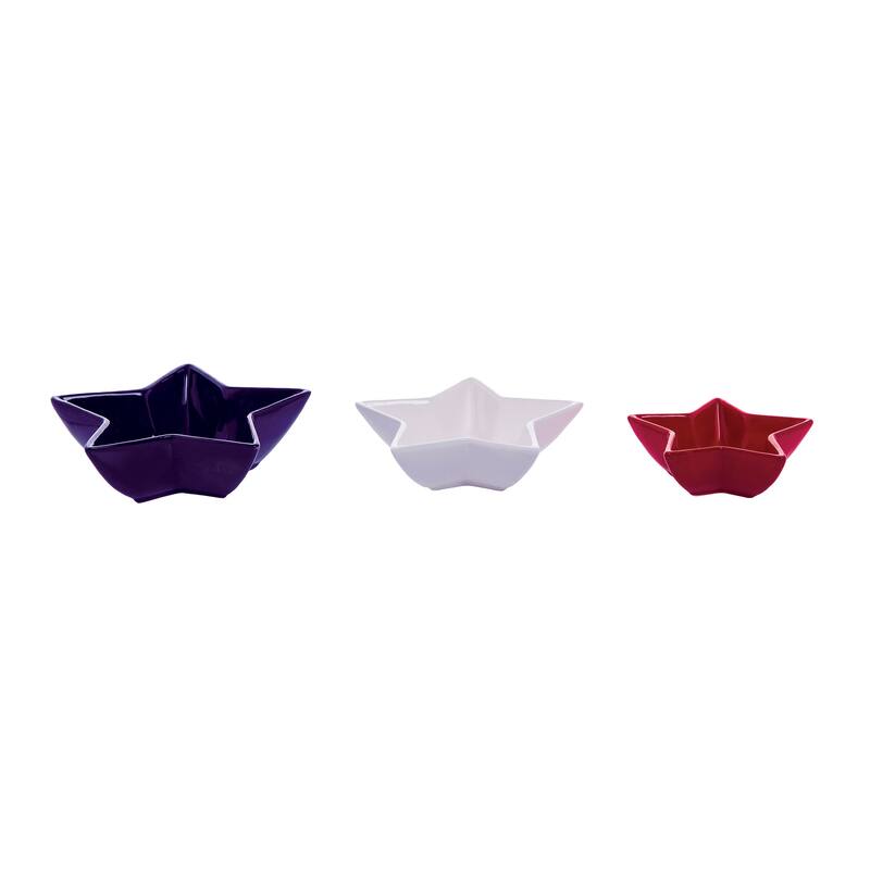Patriotic July Fourth Star Shaped Dish Set of 3 - Set of 3
