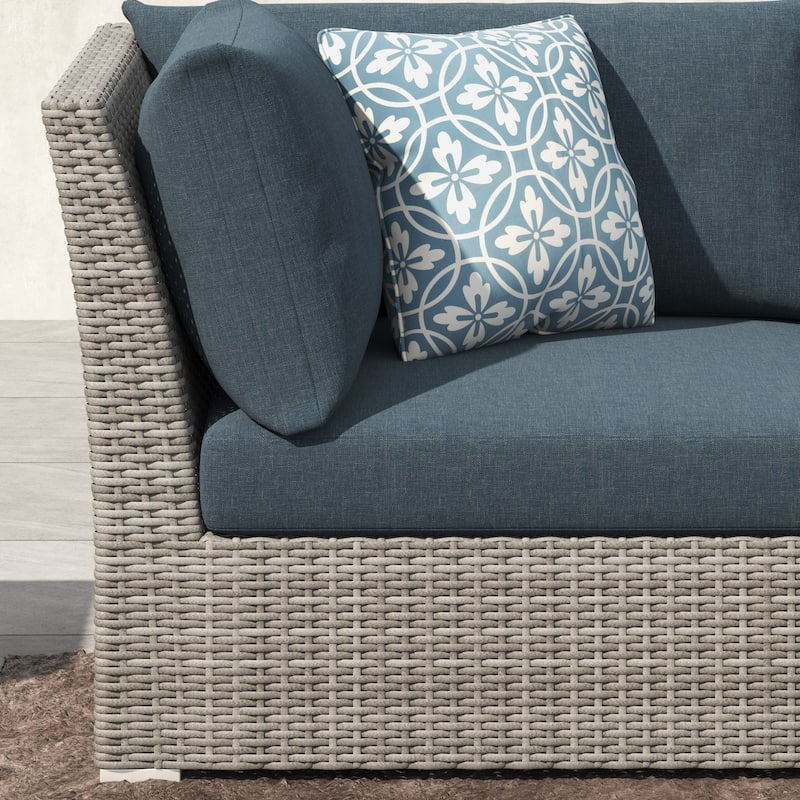 Corvus 8-piece Aluminum Wicker Patio Sectional Conversation Set