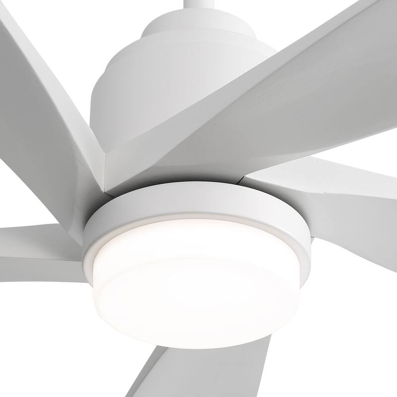 Sofucor 52" Solid Wood Noiseless Ceiling Fans with Dimmable LED Light Optional and Remote, 6-Speed Reversible, Smart Optional
