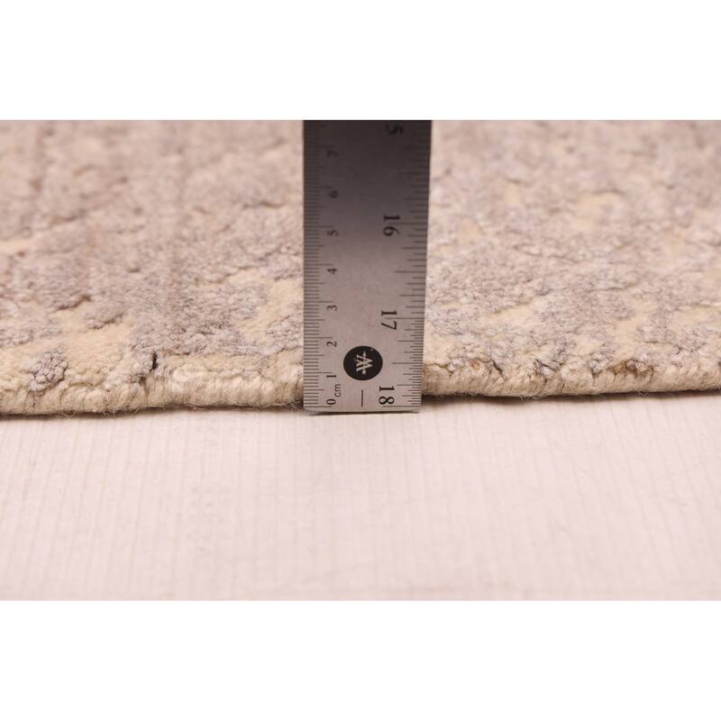 ECARPETGALLERY Hand Loomed Elysian Taupe Wool Rug - 8'2 x 10'0