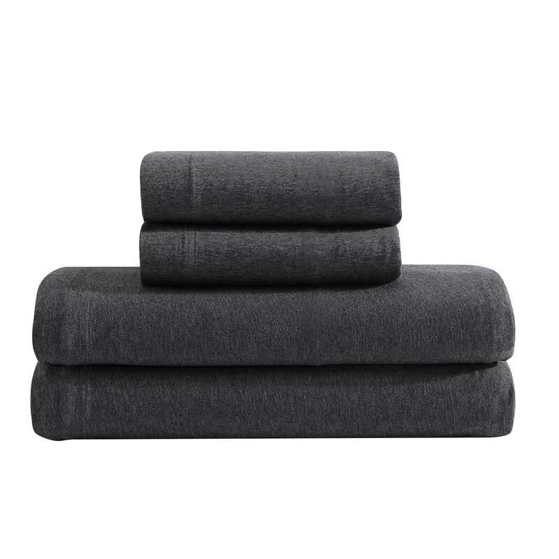 Calvin Klein Modern Cotton Melange Jersey Sheet Set - Twin - Dark Grey
