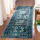 SAFAVIEH Vintage Hamadan Gody Oriental Distressed Rug - 2'3" x 14' Runner - Light Blue/Black